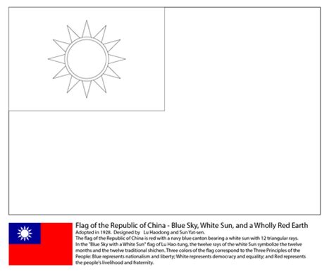 taiwan flagge ausmalbild